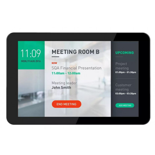 10â€ multi touch (5) , XGA, Android 8 display - P-cap, POE, Internal memory., built-in camera and speakers, scheduler.