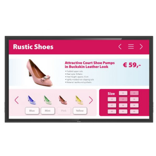 43" T-Line, 18/7, UHD, L/P, basic failover, PCAP, 10 touch points, Android 8, WiFi, CMND, OPS, 400cd