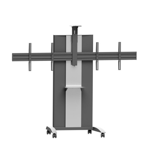 Flat Screen Video Conferencing Trolley with Height Adjustment for Two 50-57" Screens