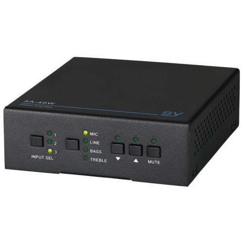 3 Audio Inputs + Microphone/Line With Mixer, 40W 70/100V Line Output, Control: Front Panel, IR, RS233