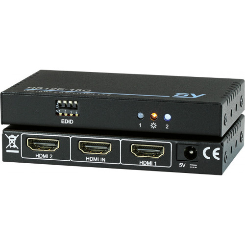 1:2 HDMI 2.0 Splitter (DA) with Enhanced EDID management. 18 Gbps