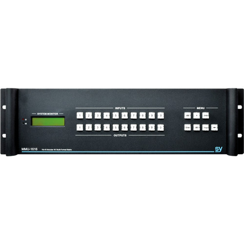 4K UHD 16 x 16 Modular Multi-format Matrix - Mix & Match Input Output Cards - Control: Front Panel, IR, RS232