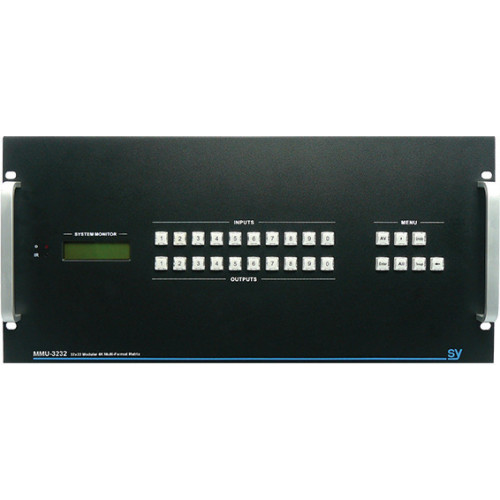 4K UHD 32 x 32 Modular Multi-format Matrix - Mix & Match Input Output Cards - Control: Front Panel, IR, RS232