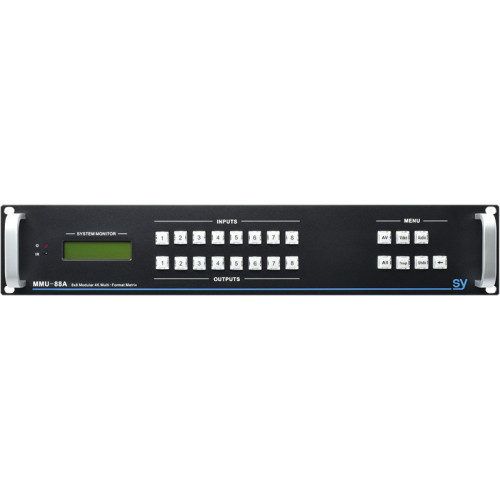 4K UHD 8 x 8 Modular Multi-format Matrix - Mix & Match I/O Cards, Independent 8x8 Stereo Audio - Control: Front Panel, IR, RS232