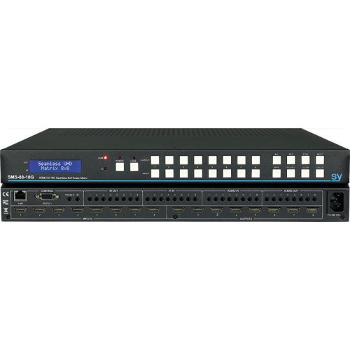 8x8 HDMI 2.0 (18 Gbps) Seamless Matrix With 4K 2K, 4:4:4 @ 60hz input/ output capability.