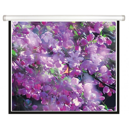 Screen Labs F Type Electric Screen VA 171cm x 107cm, 16/10 Format, Fibreglass Matt White Surface, Extra 25cm Black Drop & 3cm Black Borders. Supplied with IR control unit as part of the mains