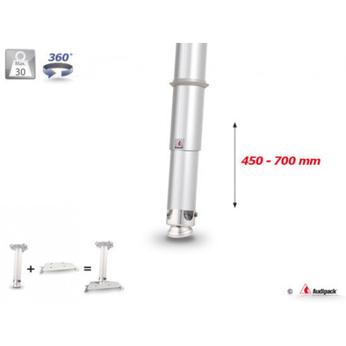 Universal ceiling mount, L=450-700 mm, max. load 30kg, grey