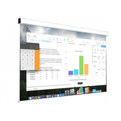 Screen International Major VA 400cm x 250cm, 16/10 Format Non Tensioned Electric Screen, Matt White Surface ( will have a seam) 4 x 5cm Black Borders - White case - 220v motor