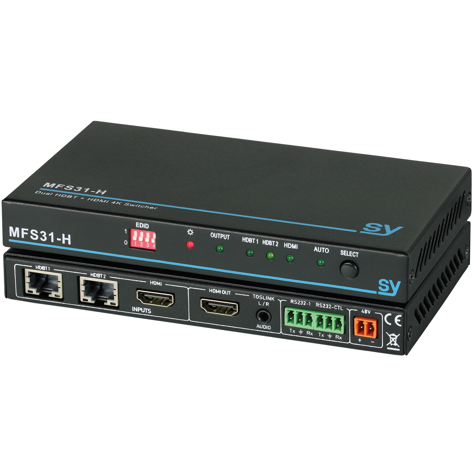 Dual HDBaseT +HDMI Fast Switcher. 2 x HDBT inputs with iPoC70m 1080p